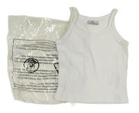 Bílý žebrovaný crop top LOSTSTOCK