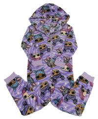 Fialovo-levandulová pruhovaná plyšová kombinéza s L.O.L. SURPRISE!