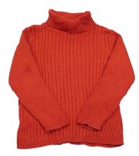 Červený žebrovaný pletený rolák George