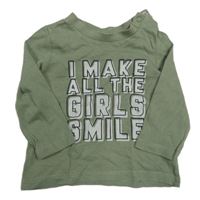 Khaki triko s nápisy C&A