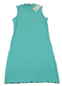 Nové - světletyrkysové žebrované šaty Peacocks