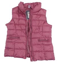 Světlevínová prošívaná šusťáková zateplená vesta dopodopo