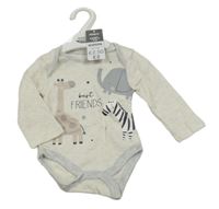 Nové - světlešedo-šedé melírované body se zvířátky PEP&CO