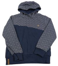 Tmavomodrá mikina se srdíčky a kapucí YIGGA