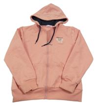 Růžovopudrová propínací mikina s medvídkem a mašlí