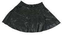 Černá koženková kolová sukně H&M