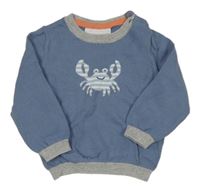 Modro-šedý svetr s krabem the little white company