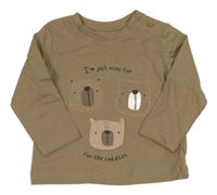 Béžovošedé triko s medvídky Matalan