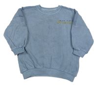 Modrošedá oversize mikina s nápisy a nosorožcem George