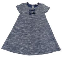 Tmavomodro-bílé melírované šaty s mašlemi Topolino