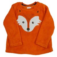 Tmavooranžová plyšová mikina s liškou PRIMARK