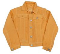 Neonově oranžová riflová crop bunda s límečkem Next