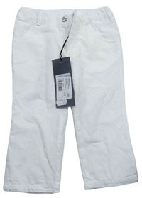 Krémové plátěné kalhoty 
