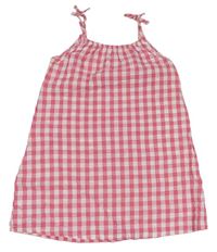 Růžovo-bílé kostkované šaty Nutmeg