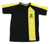 Černo-žluté sportovní funkční tričko s fotbalistou Crane