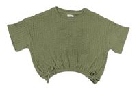 Khaki vzorované crop tričko Next