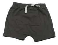 Antracitové teplákové baggy kraťasy Tu