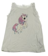 Bílý top s jednorožcem H&M