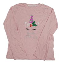 Růžové triko s jednorožcem ThreadGirls