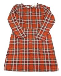 Červeno-barevné třpytivé kostkované šaty H&M