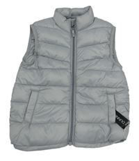 Nové - Šedá prošívaná šusťáková zateplená vesta Dunnes