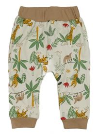 Smetanové tepláky se zvířaty a listy