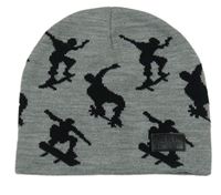 Šedá melírovaná čepice se skateboardisty C&A