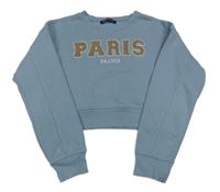 Světlemodrá crop mikina s nápisem Select