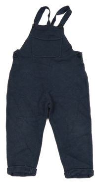 Tmavomodré pletené laclové tepláky Zara