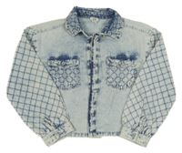 Světlemodrá halenka riflového vzhledu s kamínky River Island