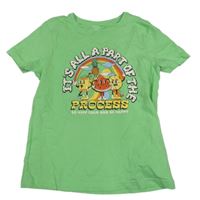 Zelené tričko s ovocem a duhou Primark