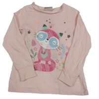 Růžové pyžamové triko s liškou C&A