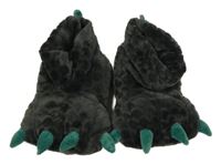 Antracitové chlupaté domácí bačkory s drápy a ostny vel. 37