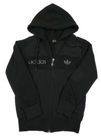 Černá propínací mikina s kapucí Adidas