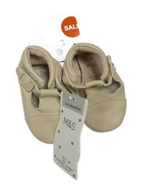 Nové - Béžové koženkové capáčky M&S vel. 16/17