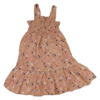 Starorůžové květované plátěné šaty H&M