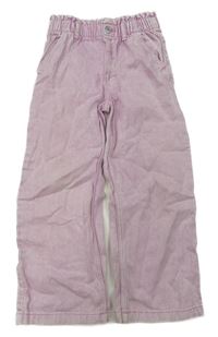 Růžové melírované wide leg rifle H&M