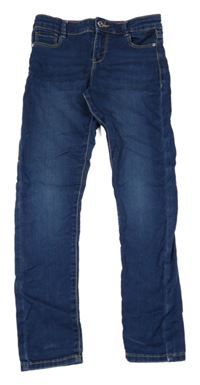 Tmavomodré skinny rifle Okaidi