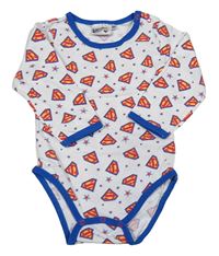 Bílé body s logy Supermana