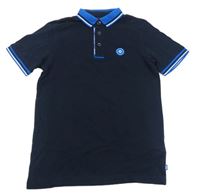 Tmavomodro-modré polo tričko Jack & Jones