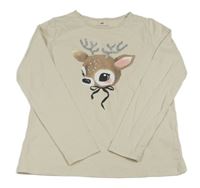 Smetanové triko s kolouškem H&M