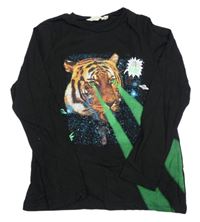 Černé triko s tygrem H&M