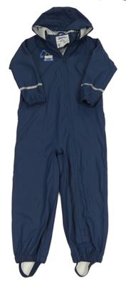 Tmavomodrá nepromokavá kombinéza s bagrem a kapucí Lupilu