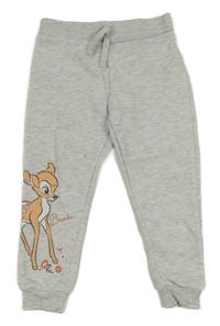 Šedé melírované tepláky s Bambim Primark