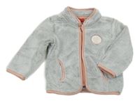 Šedá plyšová propínací mikina s nášivkou S. Oliver