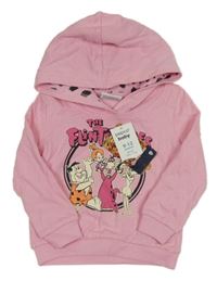 Nové - světlerůžová mikina s Flinstouny a kapucí Pep&Co