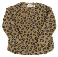 Nové - hnědá leopardí huňatá mikina F&F