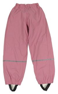 Růžové nepromokavé podšité kalhoty