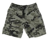 Šedo-černé army plátěné kraťasy Primark