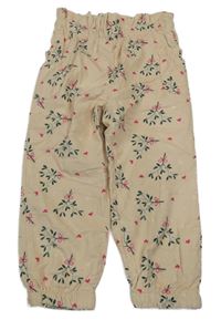 Nové - pudrové podšité manšestráky s větvičkami Pep&Co